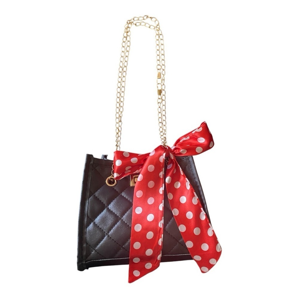 GIRLS BLACK QUILTED PURSE/CROSSBODY